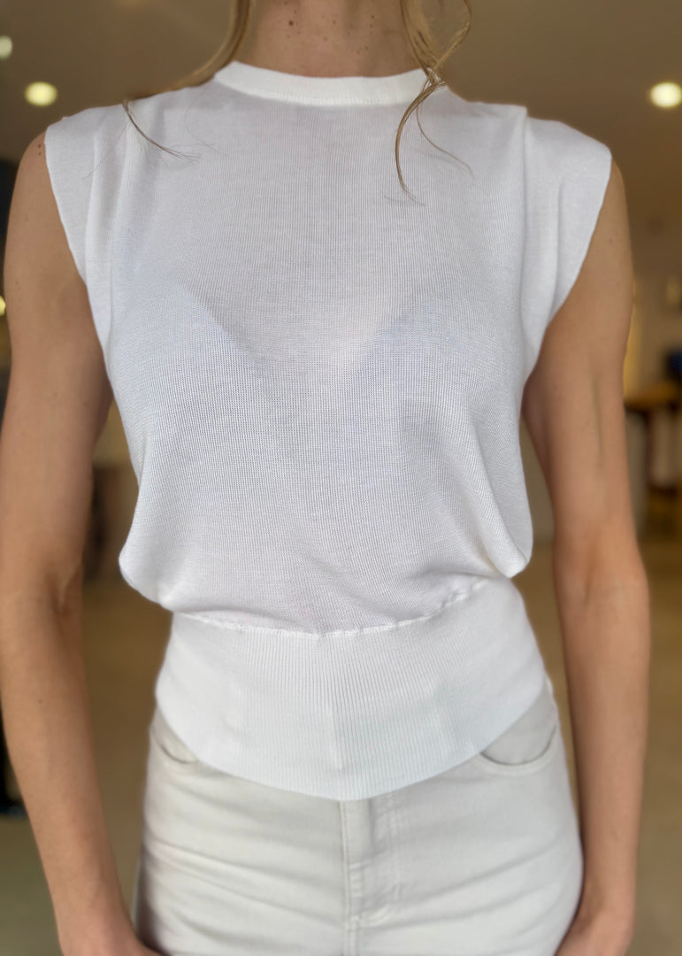 JORDI KNIT TOP - OFF WHITE