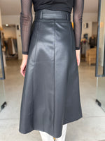 Load image into Gallery viewer, SANCIA FAUX LEATHER SKIRT BLACK
