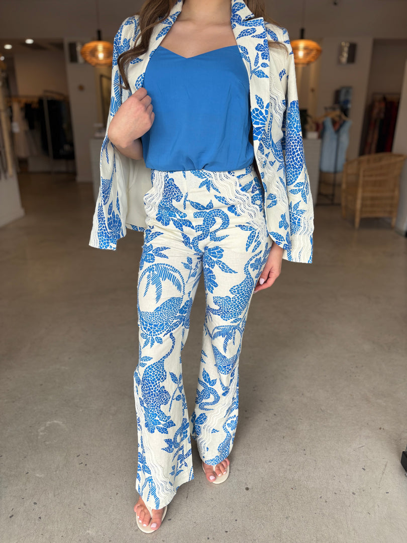 LEANDRO LACE TRIM BLAZER - MOSAIC