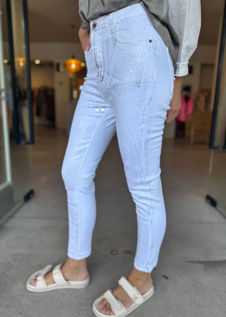 SHINNY MET FRONT JEAN - WHITE