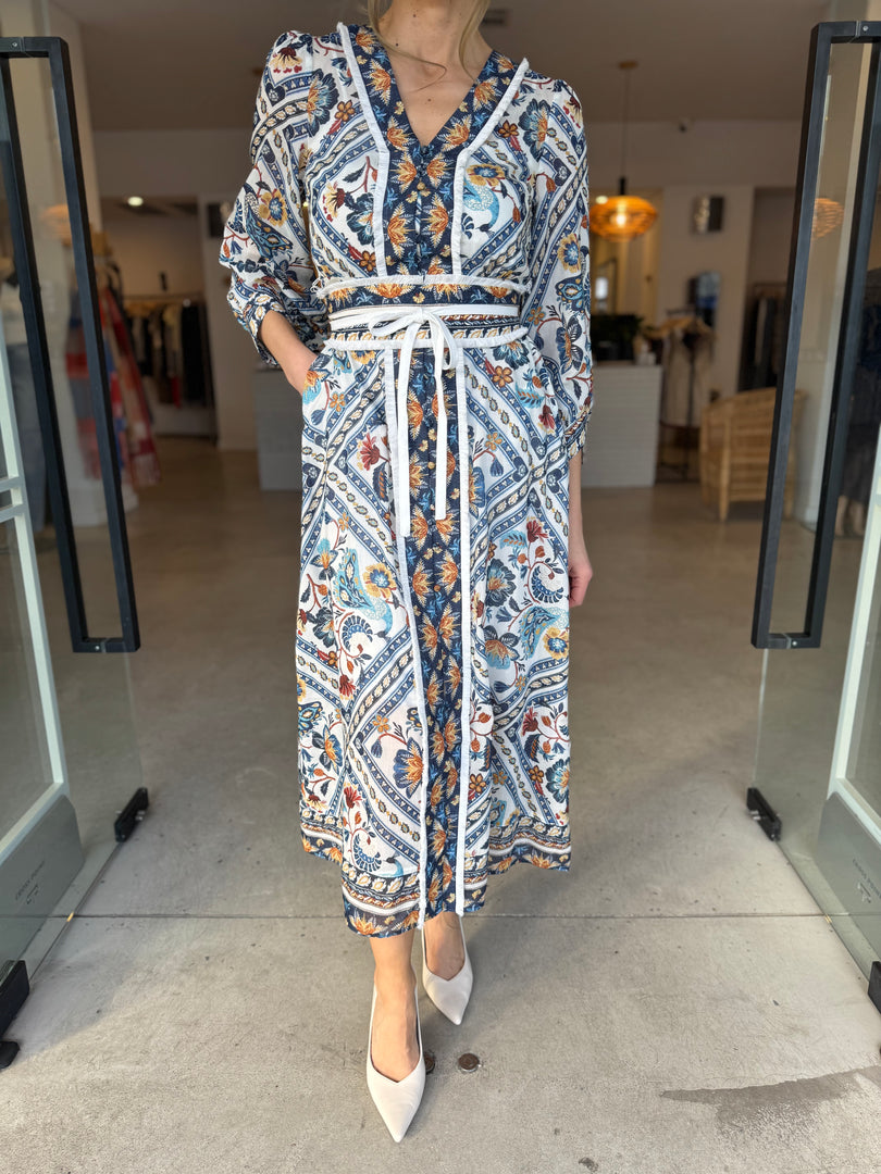 ALEXIS SILK COTTON MIDI DRESS