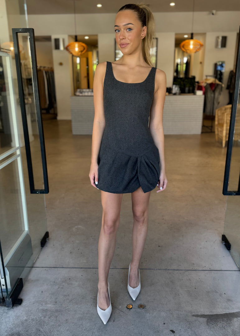 SHAE MINI DRESS CHARCOAL