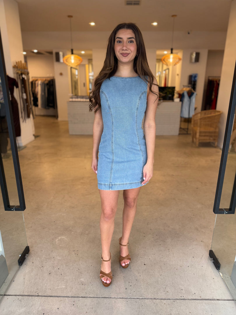 MILES DENIM MINI DRESS