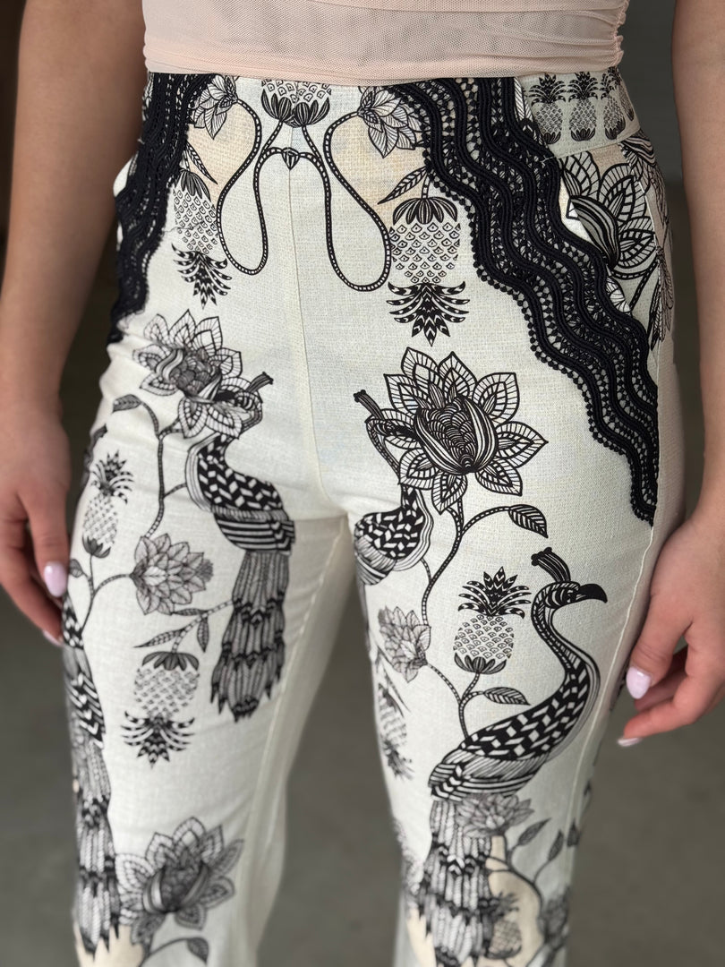 LEANDRO LACE TRIM PANT - IMPERIAL