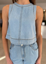 Load image into Gallery viewer, AMELIA TOP - CHAMBRAY
