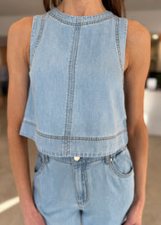 AMELIA TOP - CHAMBRAY