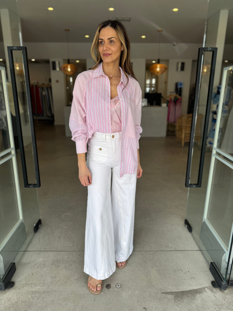 YELLOWSTONE SHIRT - PINK STRIPE