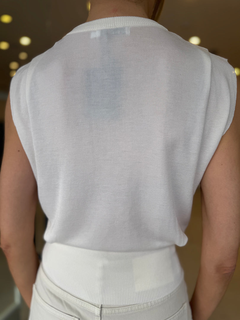 JORDI KNIT TOP - OFF WHITE