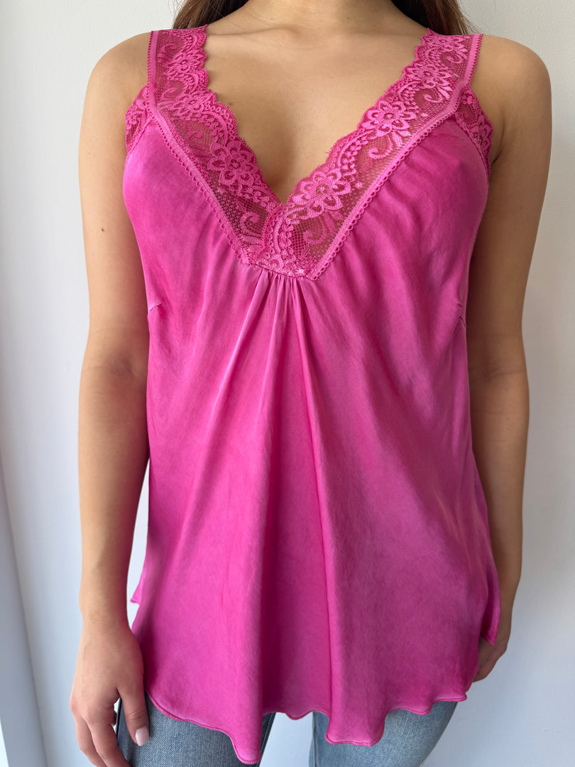 LACE CAMI * FUCSHIA
