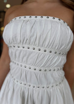 Load image into Gallery viewer, JENNY STUDDED MINI DRESS IVORY

