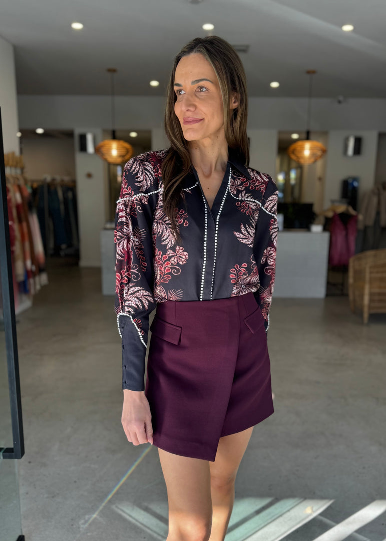 ON MY WAY MINI SKIRT - CHERRY