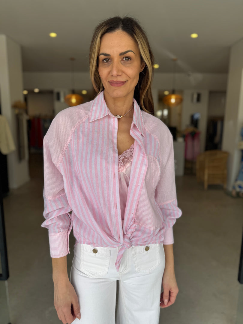 YELLOWSTONE SHIRT - PINK STRIPE