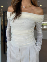 Load image into Gallery viewer, MIRA LS OFF SHOULDER TOP IVORY
