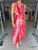 Load image into Gallery viewer, SUNSHINE WRAP DRESS - FIRE &amp; BLUSH
