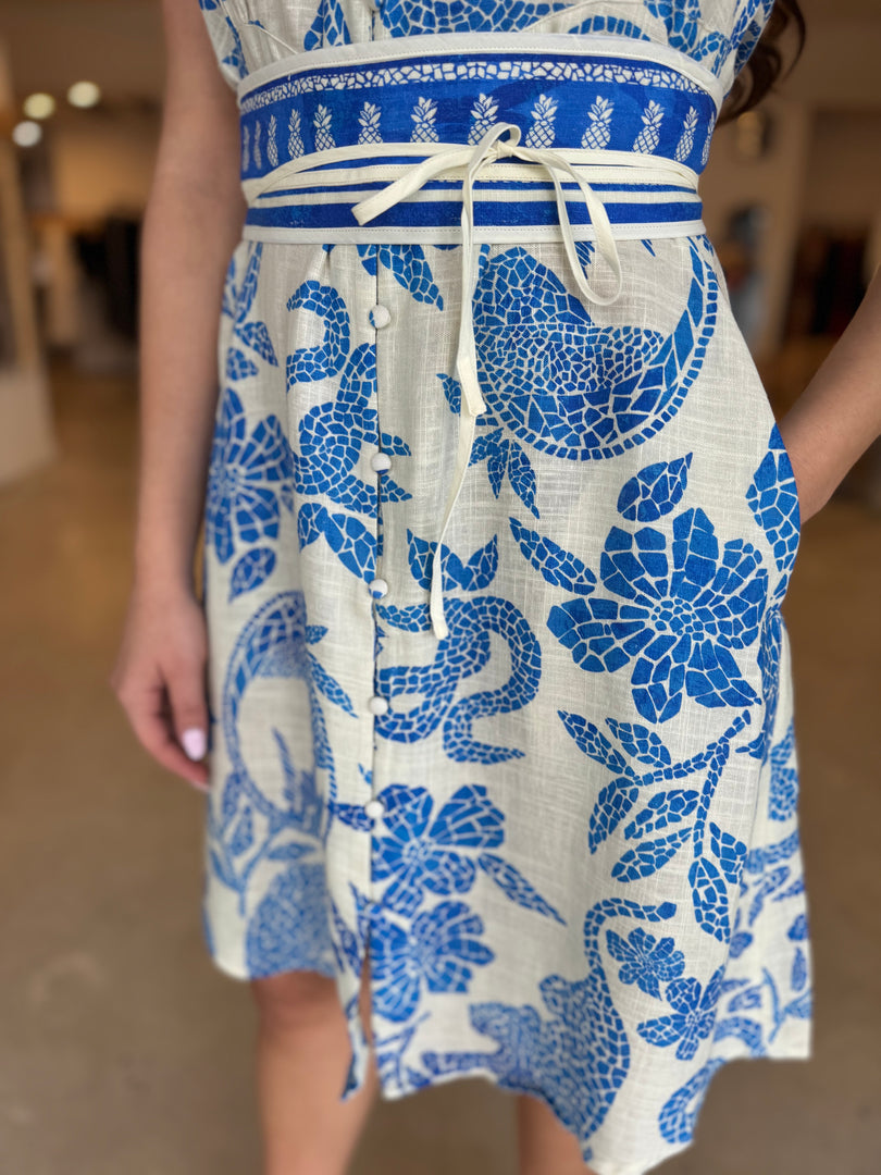 ADRIANA EMBROIDERED DRESS - MOSAIC