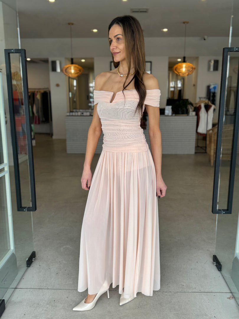 CAMILLE MAXI SKIRT - PEACH