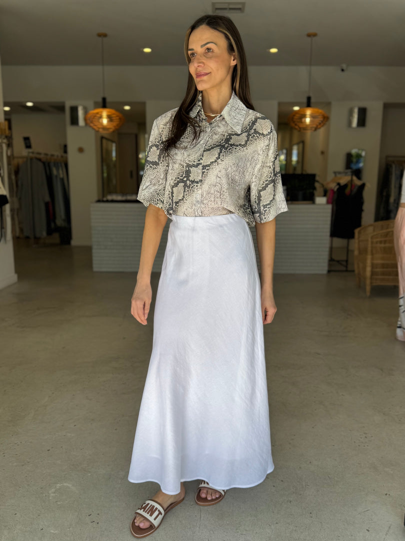LAGOS LINEN SKIRT WHITE