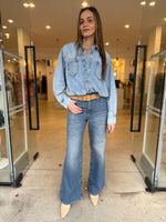 Load image into Gallery viewer, KHLOE DENIM SHIRT JUMPSUIT
