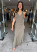 Load image into Gallery viewer, WINFIELD MAXI DRESS - DEEP SAGE
