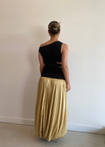 Load image into Gallery viewer, SERENE ASYM MAXI DRESS BLK/STRAW
