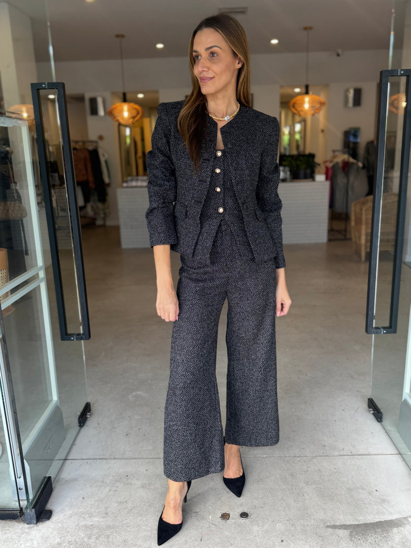 LEVIN TWEED BLAZER BLK/WHT