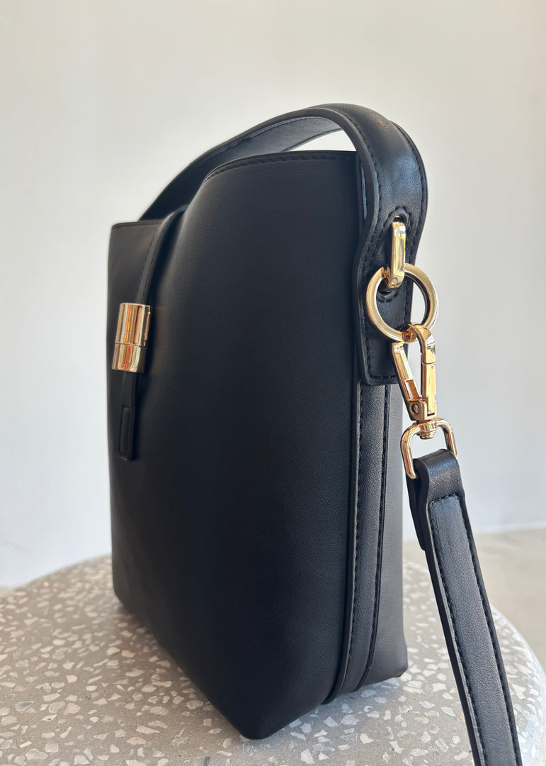 HAZEL HANDLE BAG - BLACK