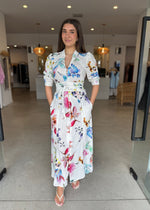 Load image into Gallery viewer, XENIA LINEN BLEND DRESS - PLUME
