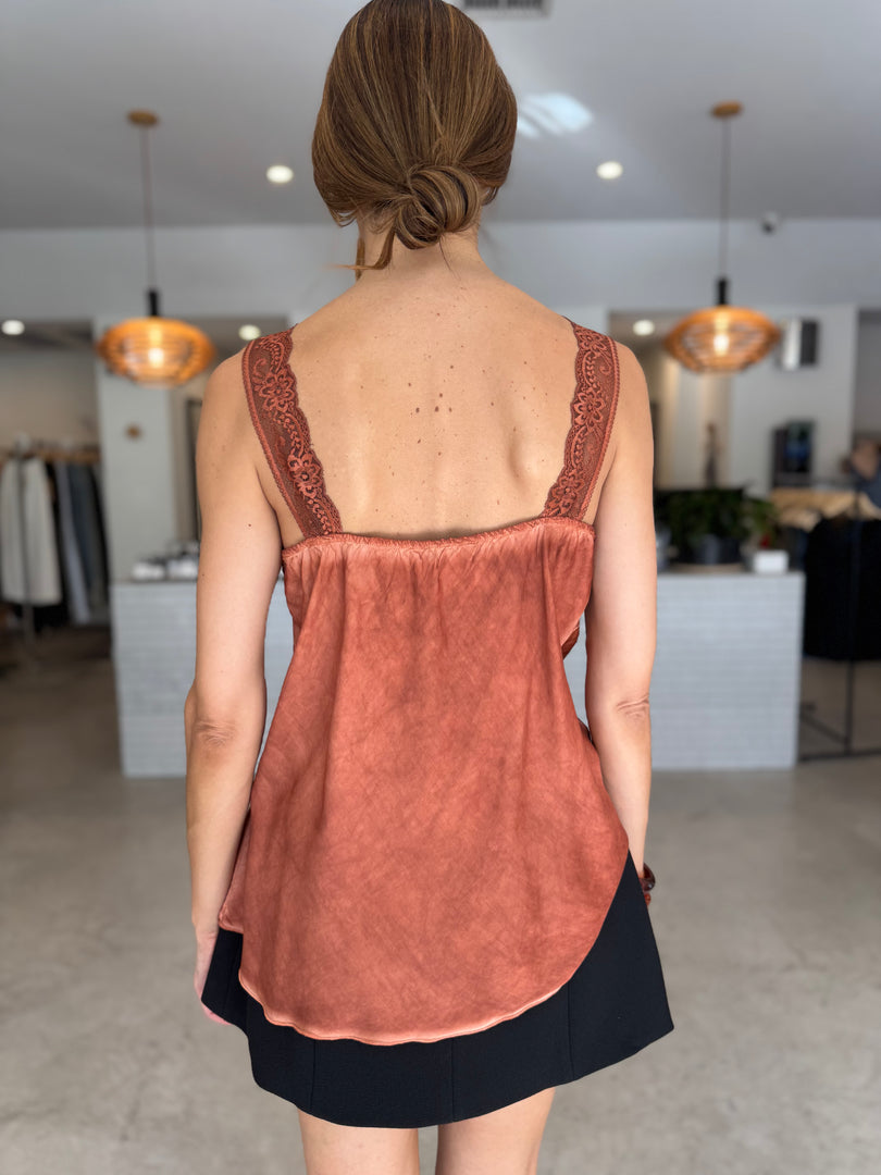 LACE CAMI - RUST