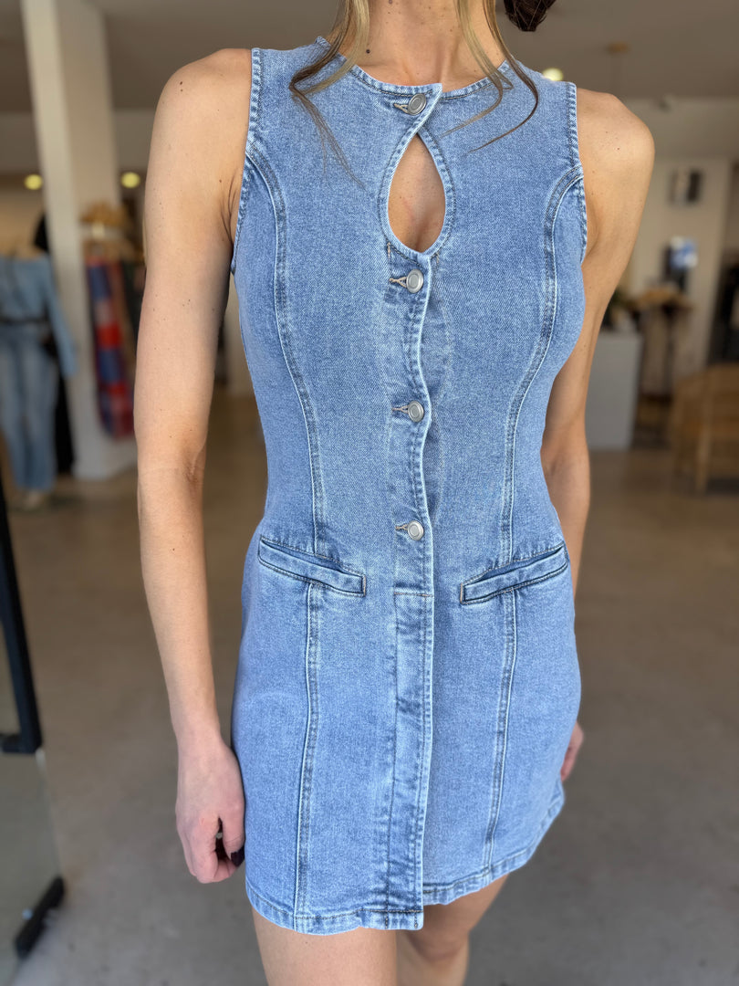 ETCH DENIM MINI DRESS