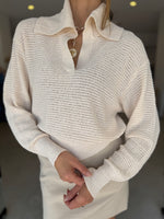 Load image into Gallery viewer, THERA RUGBY KNIT - CREAM
