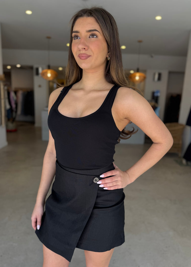 ORGANIC 90s SINGLET -BLACK