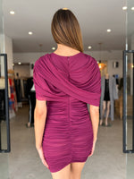 Load image into Gallery viewer, PHOENIX MINI DRESS BURGANDY
