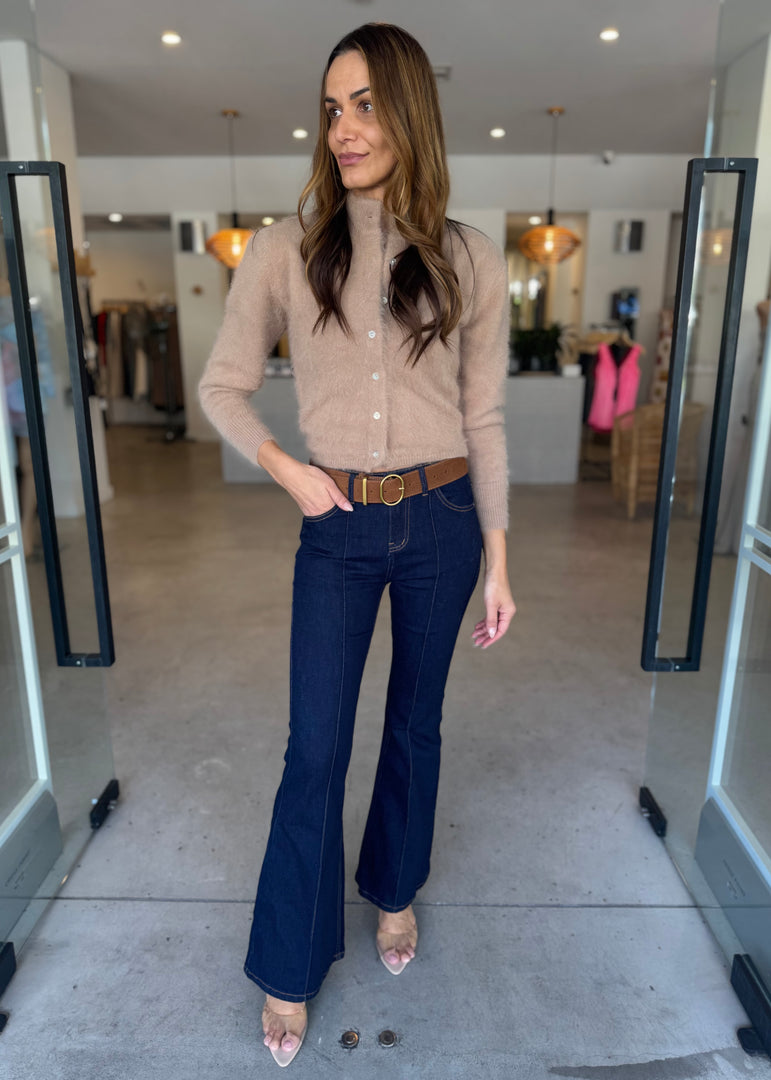 BELLA CASHMERE CARDI - LATTE