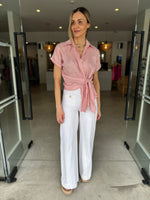 Load image into Gallery viewer, TALIA MID TIE BLOUSE DUSTY PINK
