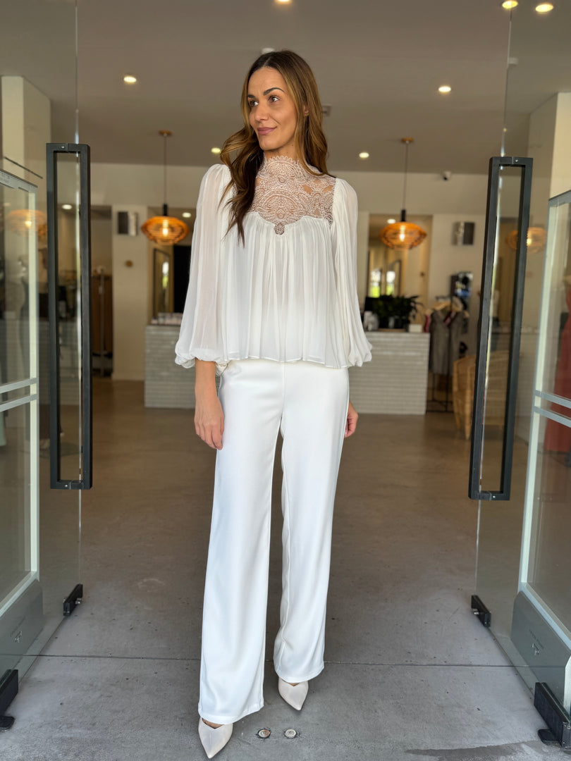 EMORY LACE BLOUSE IVORY