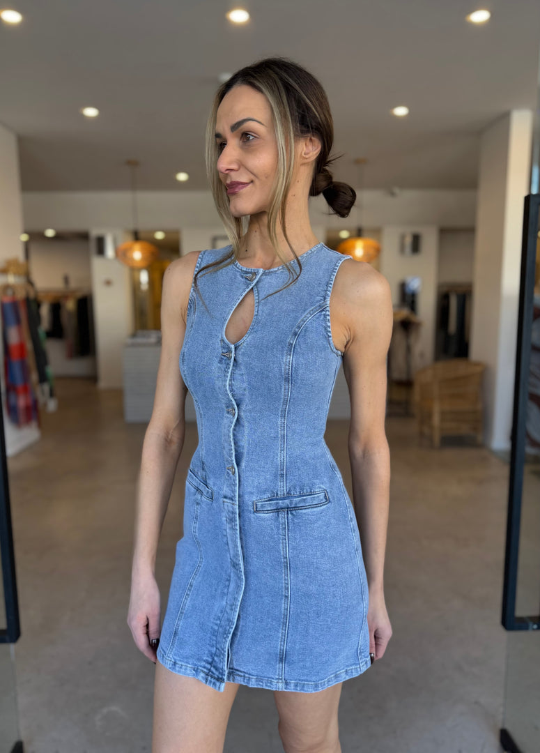 ETCH DENIM MINI DRESS