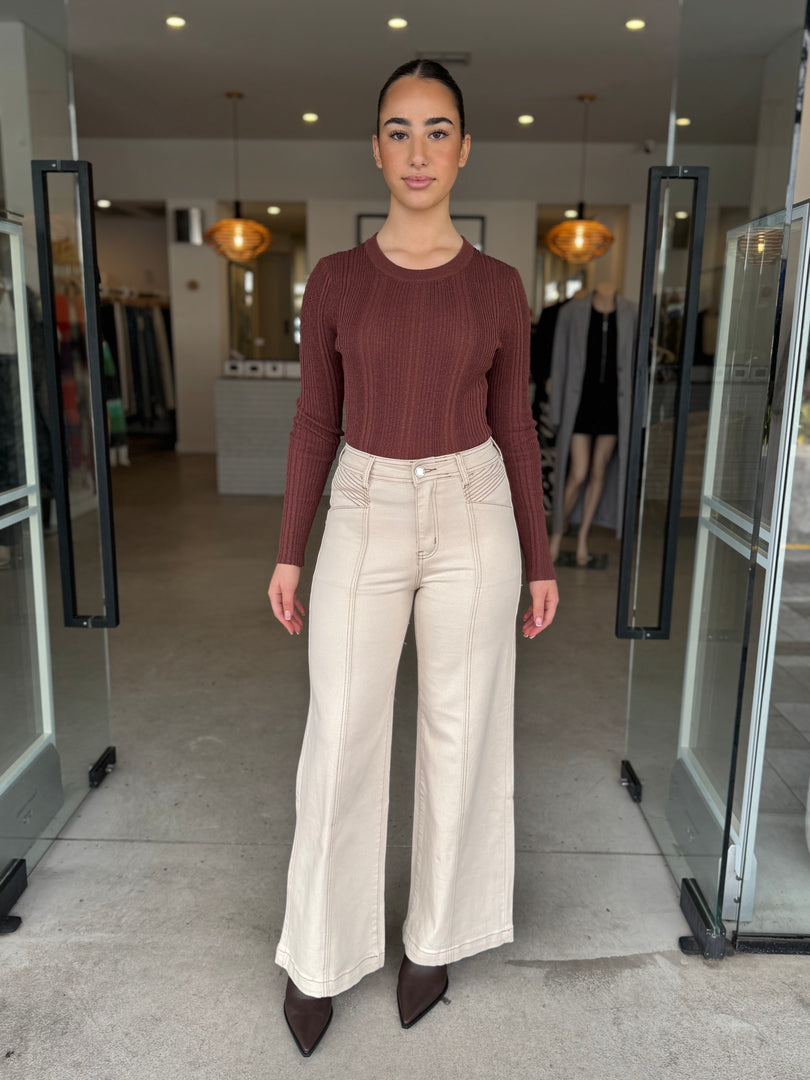 PAULINA WIDE JEAN - ECRU