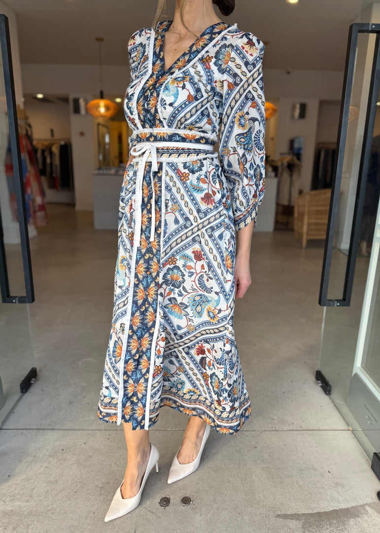 ALEXIS SILK COTTON MIDI DRESS