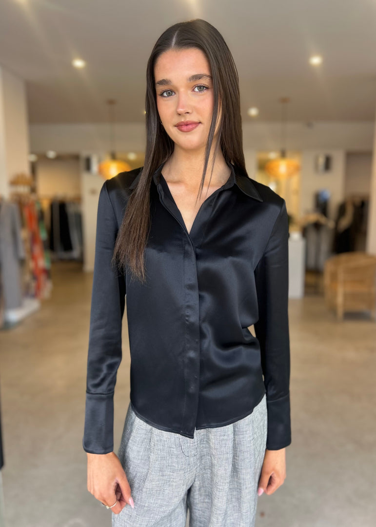 SILKY SHIRT - BLACK