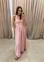 Load image into Gallery viewer, JULIETTE LINEN MAXI DRESS PEONY
