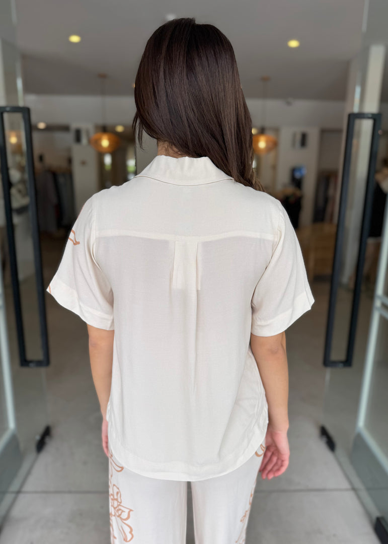 LOLITA SHIRT ECRU FLORAL