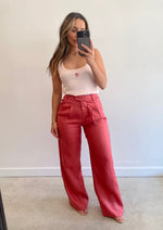 Load image into Gallery viewer, MIA LINEN TWILL PANT - CERISE