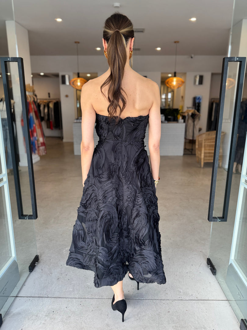 ASHER MIDI DRESS - BLACK
