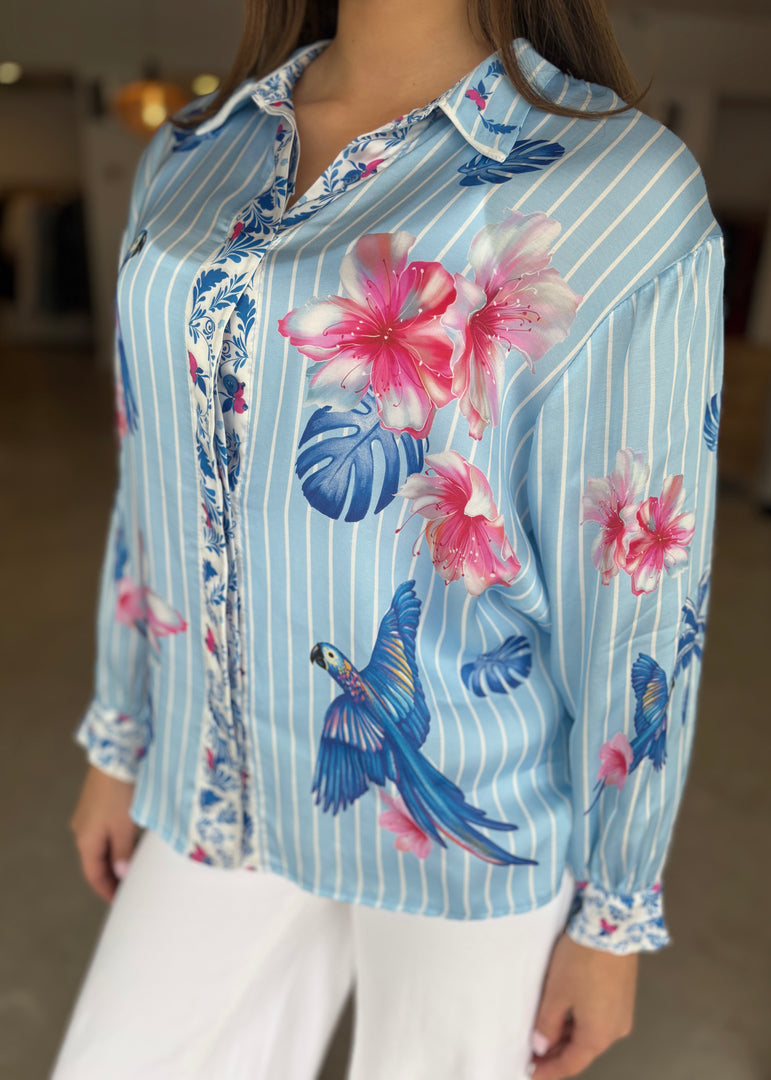 PRINTED COLLAR SHIRT - PARADISE