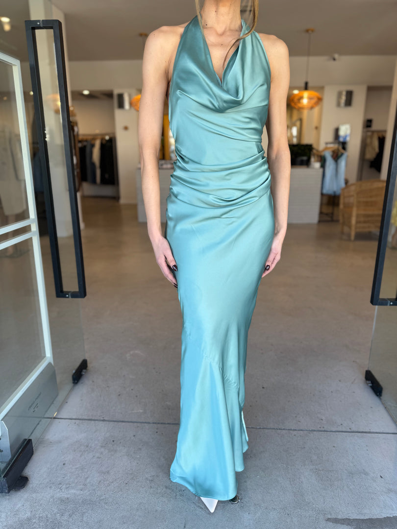 PENELOPE DRAPE GOWN - SAGE