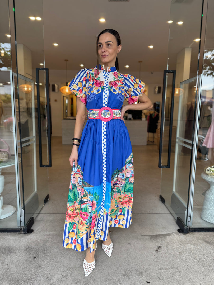 POSITANO MAXI DRESS BLUE