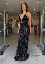 Load image into Gallery viewer, ONYX SEQUIN DRESS - BLACK
