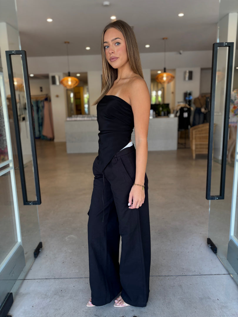 ARCHER STRAPLESS TOP BLACK