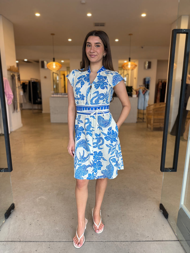 ADRIANA EMBROIDERED DRESS - MOSAIC