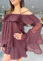 Load image into Gallery viewer, ANIKA RUFFLE TOP UMBER
